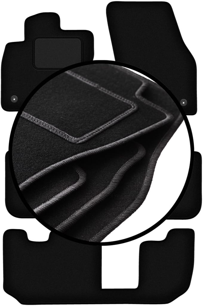 Complete set veloursmatten voor: Skoda Kodiaq 7-zits (2016-)