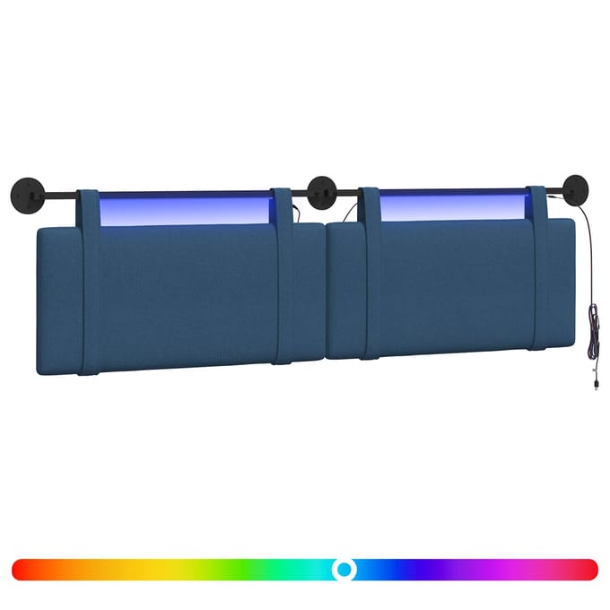 vidaXL - Hangend - hoofdbord - Blauw - Stof