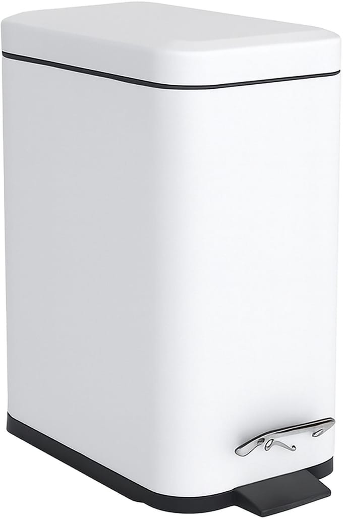 Badkamer prullenbak - 5 l - mat - softclose - wit