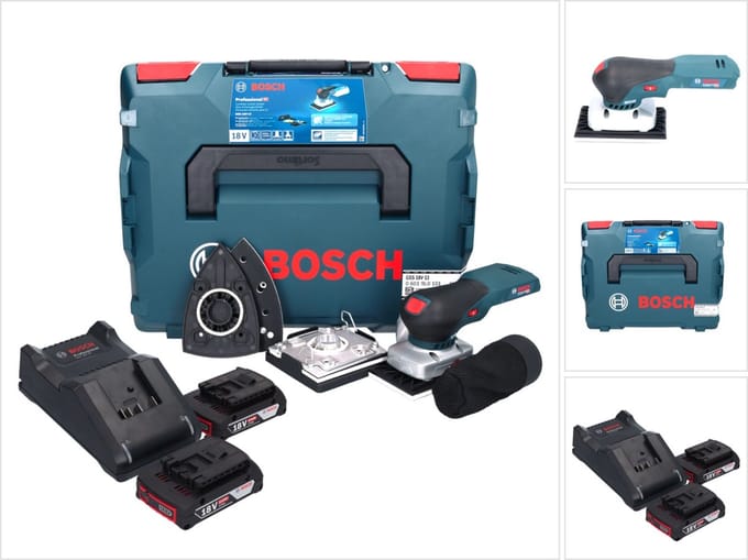 Bosch GSS 18V-13 accu vlakschuurmachine 18 V + 2x accu 2.0 Ah + lader + L