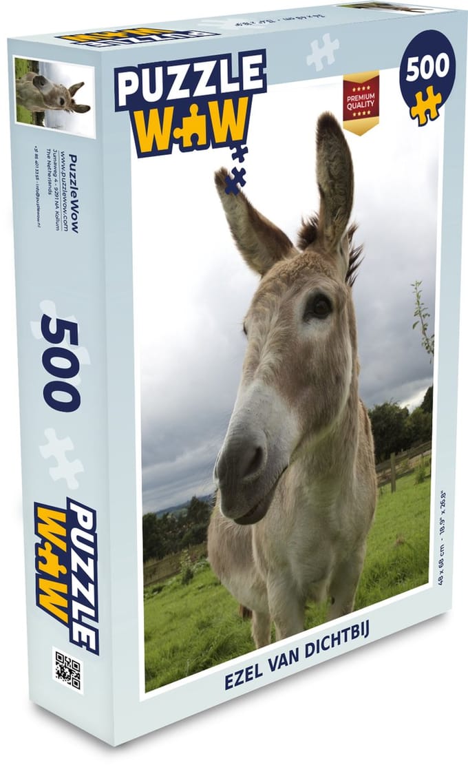 Puzzel Ezel van dichtbij - Legpuzzel - Puzzel 500 stukjes