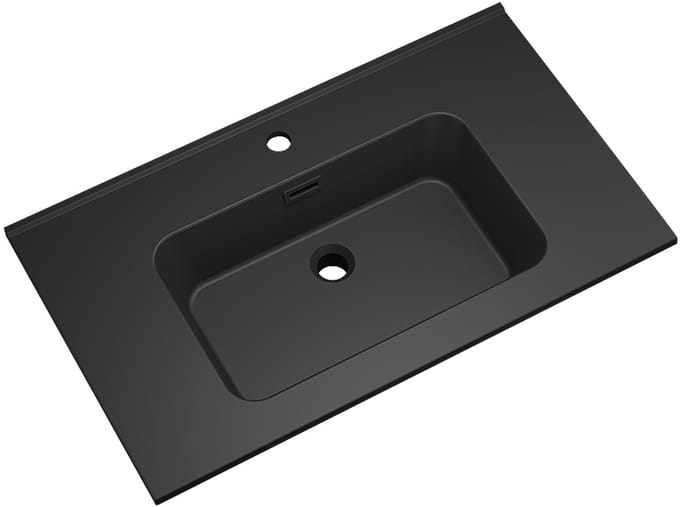 Xellanz Ribbella Wastafel - 100cm - Kunstmarmer - Mat Zwart