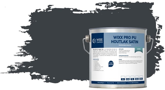 Wixx PRO PU Houtlak Satin - 20L - RAL 7016 | Antracietgrijs