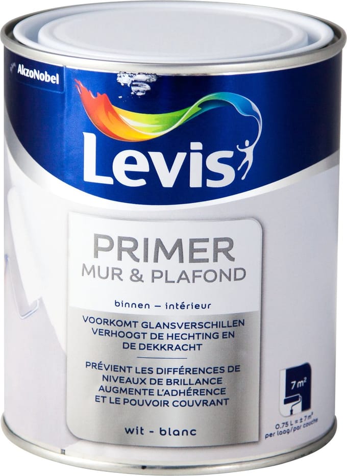 Levis - Primer Mur & Plafond - Wit - 0,75 L
