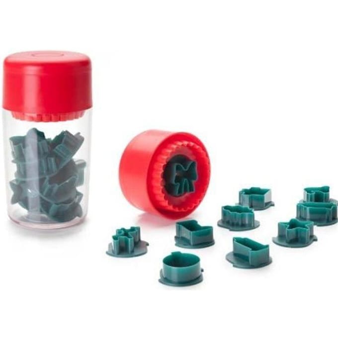 IBILI 742500 Noël Lot de 10 Emporte-Pièces pour Linzer Acier Multicolore 12 x 7 x 7 cm