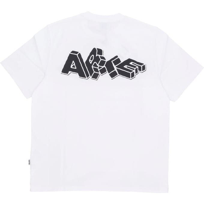 Mannen T-shirt Block Print T-shirt Wit