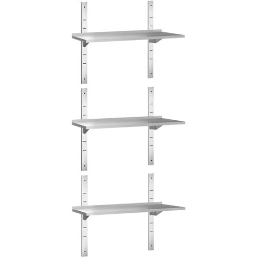 GGM Gastro 3-laags RVS wandschap PREMIUM - 1200x300mm zilver