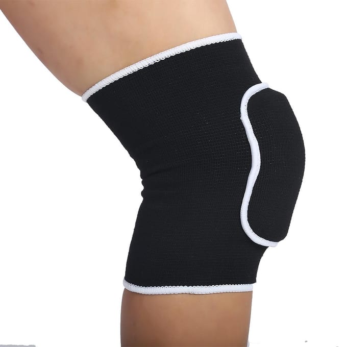 Unisex Elastische Kniebeschermer Wrap Beschermer Steunband (Zwart) white