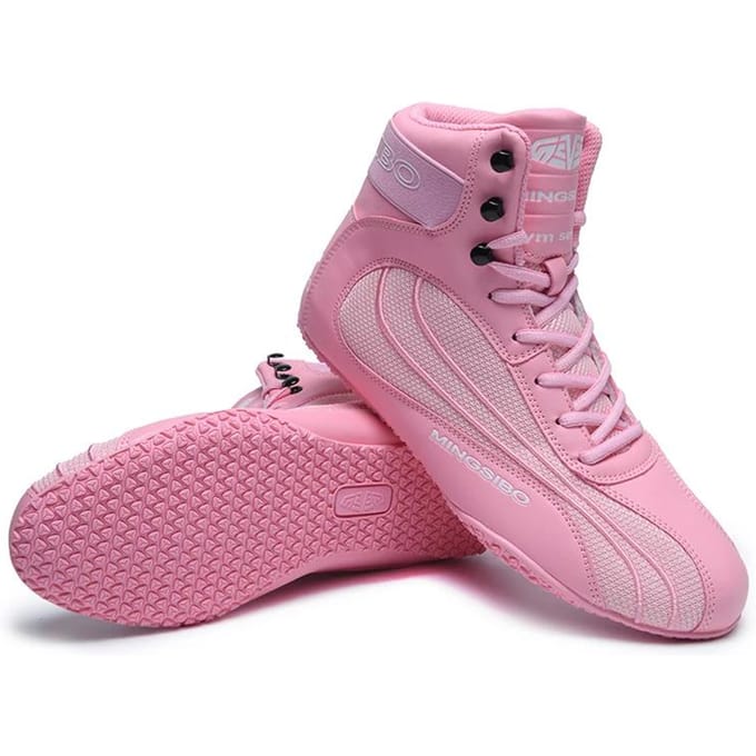 Heren Worstelschoenen Luxe Vliegende Sneakers Lichtgewicht Boksschoenen 43 pink