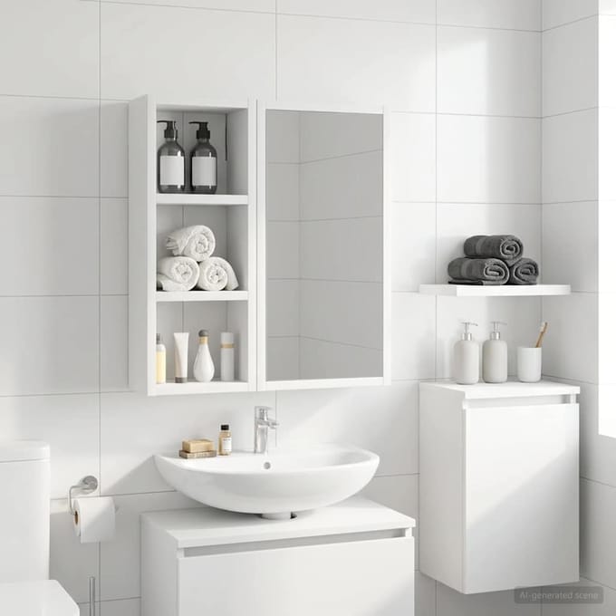vidaXL - Badkamer - wandkast - Wit - 20 - x - 10 - x - 50 - cm - Geconstrueerd - hout