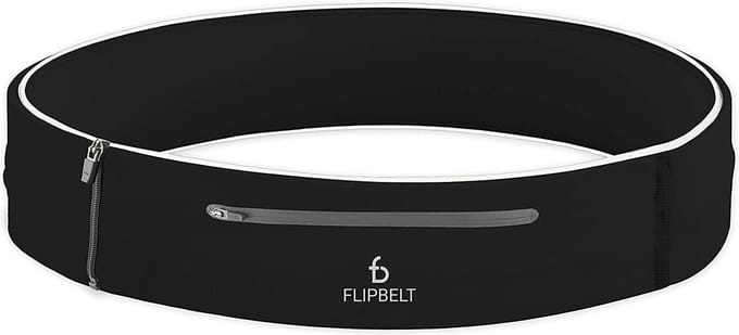 Flipbelt Elite Zwart - Running belt - Hardloopriem - Waterafstotend - Afsluitbaar met rits - XL