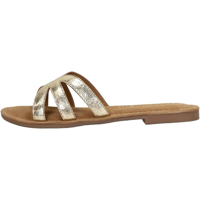 Lazamani Nina Leren Dames Slippers Gold Maat 41
