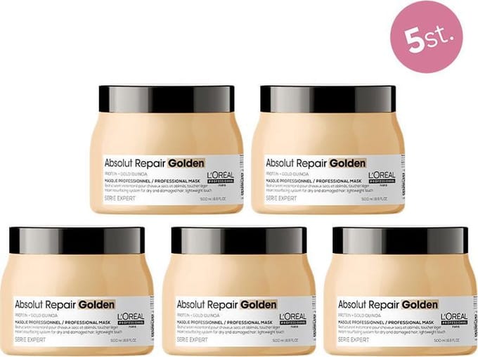5X L'Oréal Serie Expert Absolut Repair Gold Golden Haarmasker 500ml