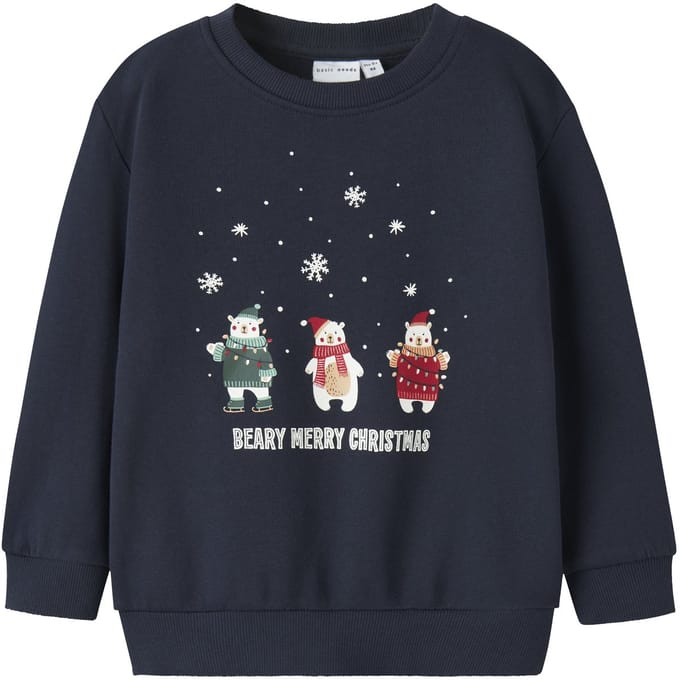 NAME IT - NMMVISMAS LS NREG SWEAT BRU - Jongens - Sweaters