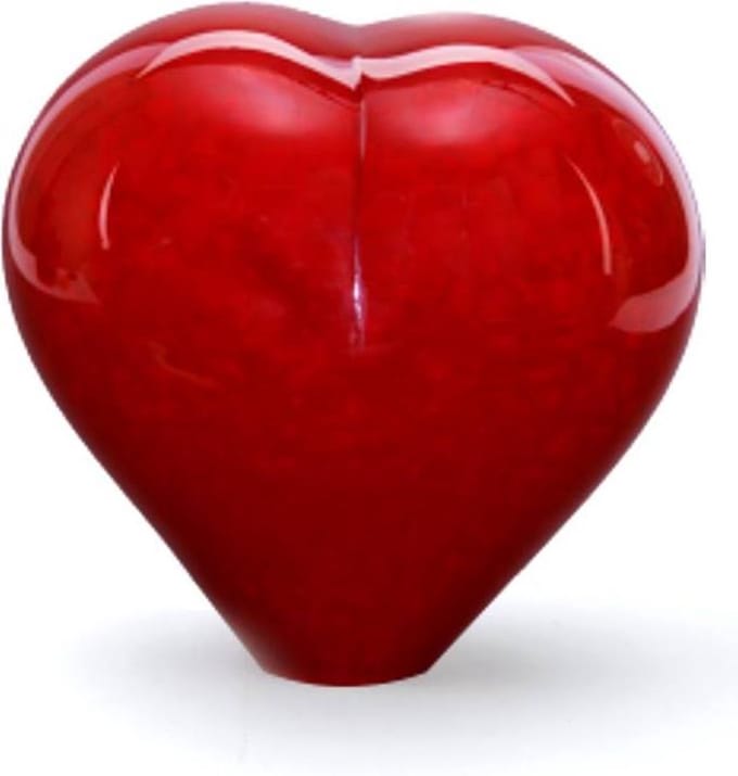 Urn Glasreliek voor Crematie-as Hart Rood U35BHOR