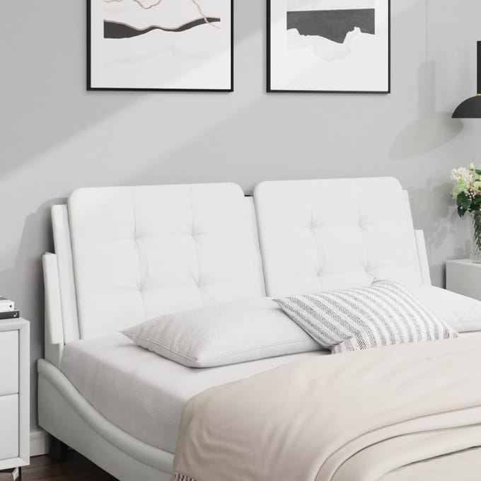 vidaXL - Hoofdbordkussen - "Zadar" - 140 - cm - kunstleer - wit