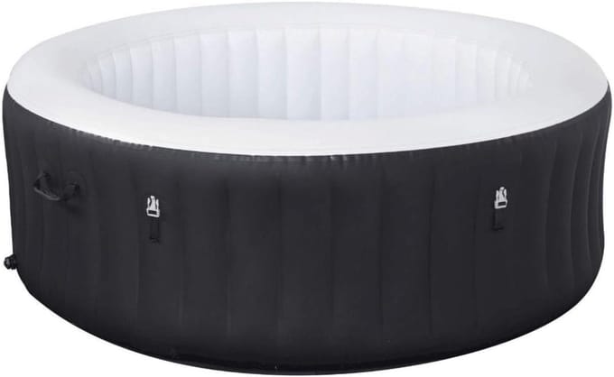 REN® Opblaasbare Jacuzzi - Jacuzzi Opblaasbaar - Opblaasbare Zwembaden - Zwart/Wit - 180cm x 180cm x 65cm