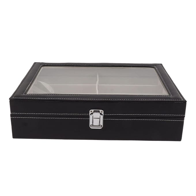 Brillendisplaykoffer PU-leer Multifunctioneel Meerdere Vakken Zonnebril Opberg Houder gray
