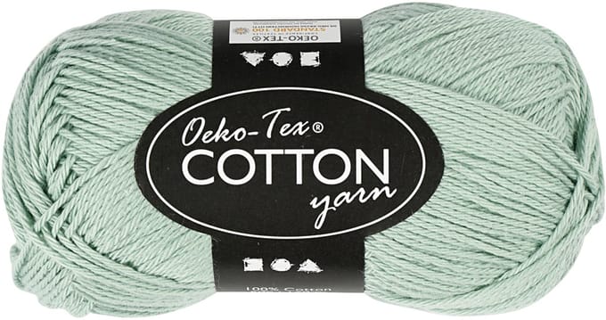 Katoengaren, afm 8/4, L: 170 M, needle 3-3,5, mint groen, 50 gr/ 1 bol