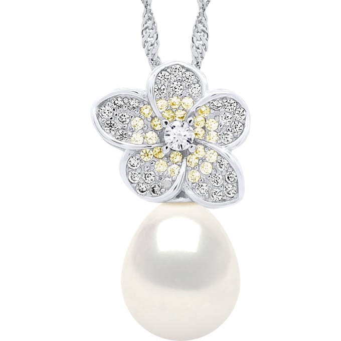 Ketting - Echte Cultuur Zoetwaterparel Peer 9-10 mm