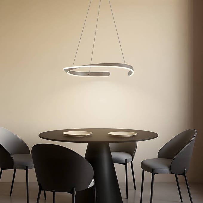 Lucande LED hanglamp Eloura, zilver, Ø58cm, metaal, CCT