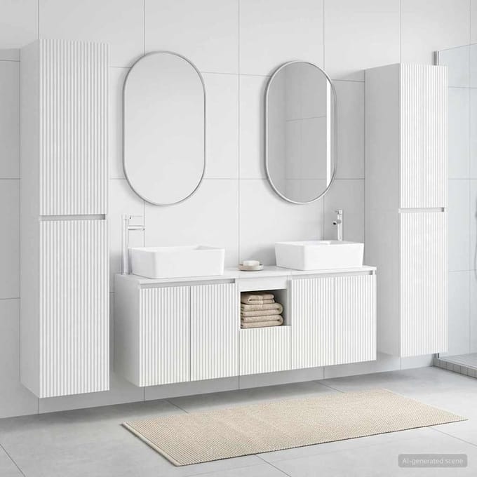 vidaXL - Badkamermeubel - Set - 5 - st - Hoogglans - Wit - 33 - x - 34,5 - x - 160 - cm