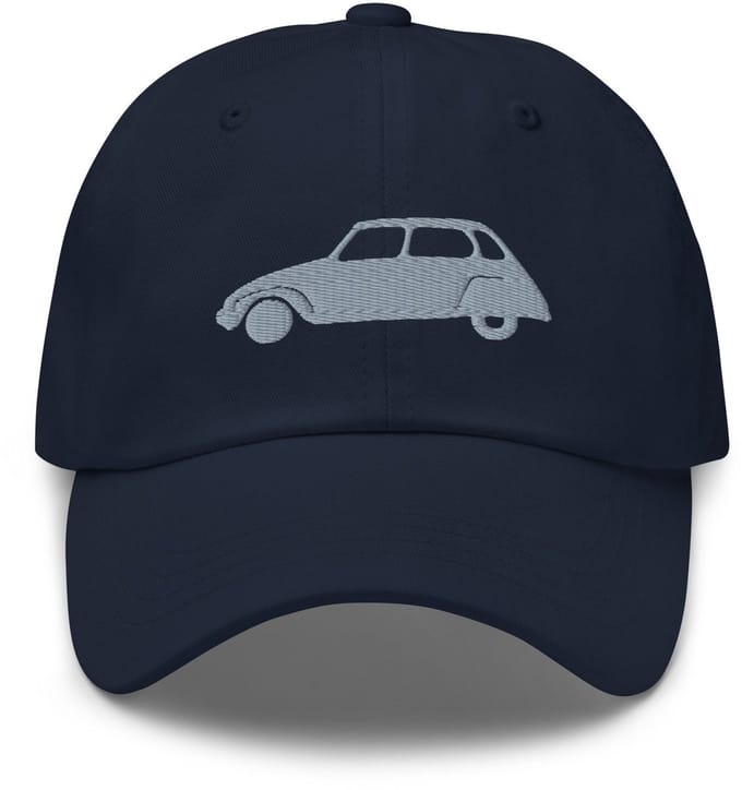 De2pktjes - Geborduurde Citroën Dyane pet - Marineblauw