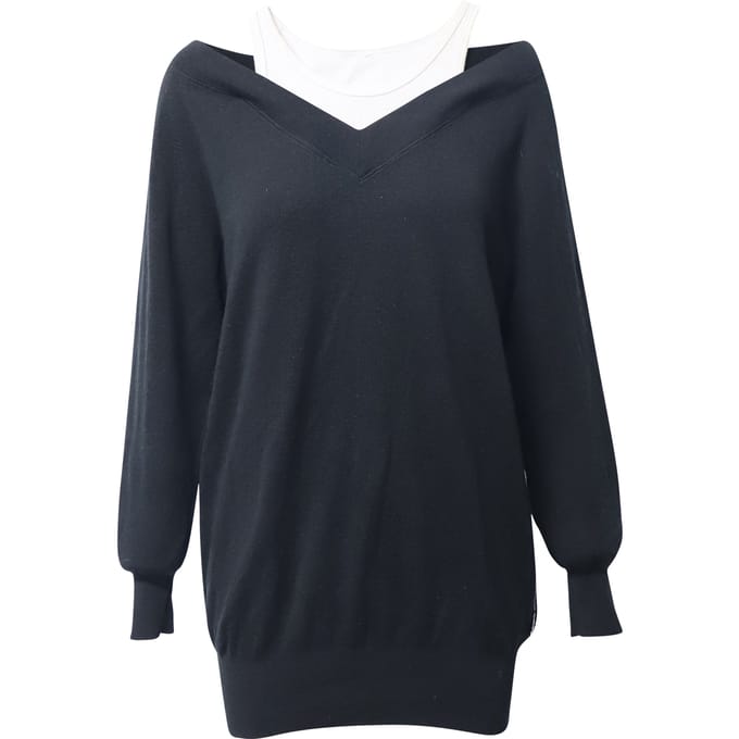 Alexander Wang gelaagde sweaterjurk van zwarte merinowol