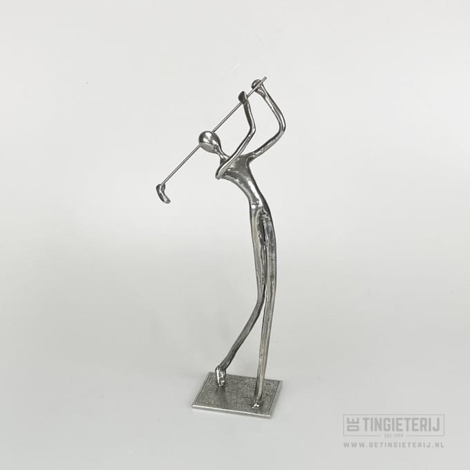 Golfer Modern - Golfsculptuur - Golf Beeldje - Golftoernooi - Golftrofee - Golf Accessoires - Cadeau golf - Luxe geschenk