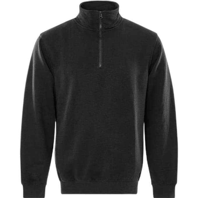Fristads Sweatshirt Met Korte Ritssluiting 1737 Swb - Zwart - M
