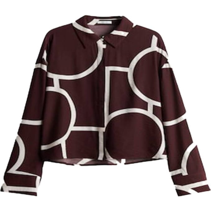Loose fit blouse met lange mouwen van viscosemix model 'Fordoa'