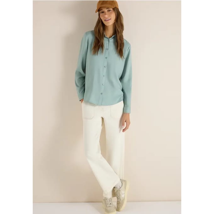 Overhemdblouse in effen kleur