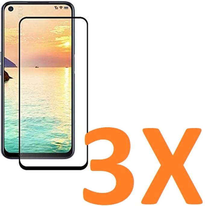 Volledige dekking Screenprotector Glas - Tempered Glass Screen Protector Geschikt voor: Oppo A72 / A52 / A92 -  - 3x