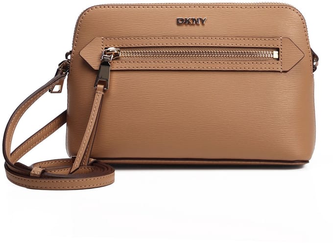 DKNY Leren Schoudertas Bryant Crossbody Bag Cap Beige