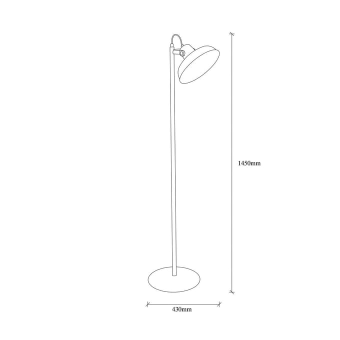 Opviq Vloerlamp Lik 4036, kantelbare kap, zwart/goud
