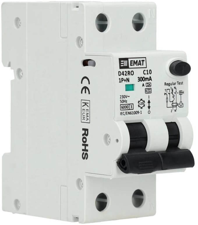 EMAT aardlekautomaat C10 1P+N 300mA Type A (85006423)