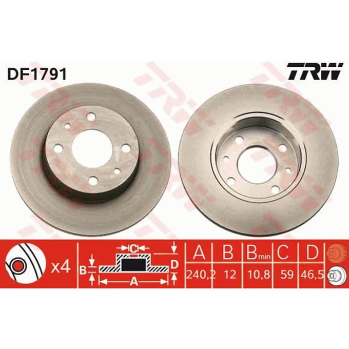 Remschijf TRW DF1791