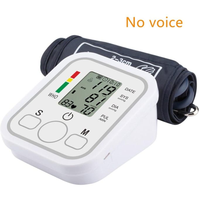 Digitale polsbloeddrukmeter USB oplaadbare stem hartslagmeter bloeddrukmanchet draagbare LCD automatische polsmeter thuisbloeddrukmeter white