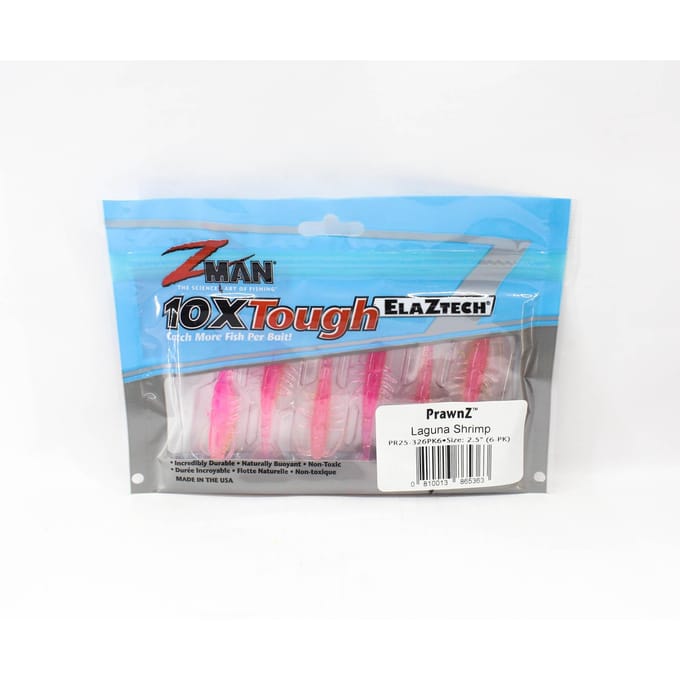 Leurre souple Zman PrawnZ 2,5 pouces 6/paquet Laguna Shrimp (5363)