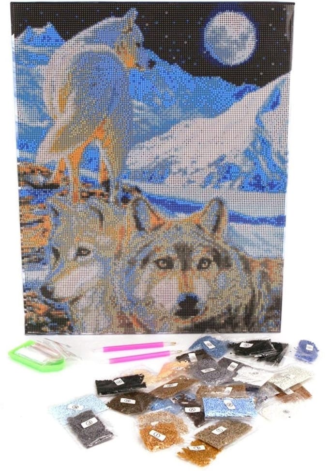 Crystal Art Wolven Met Frame 40 X 50 Cm