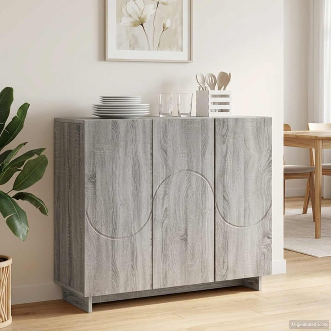 vidaXL - Dressoir - Grijs - Sonoma - 85,5 - x - 31 - x - 75 - cm - Bewerkt - hout