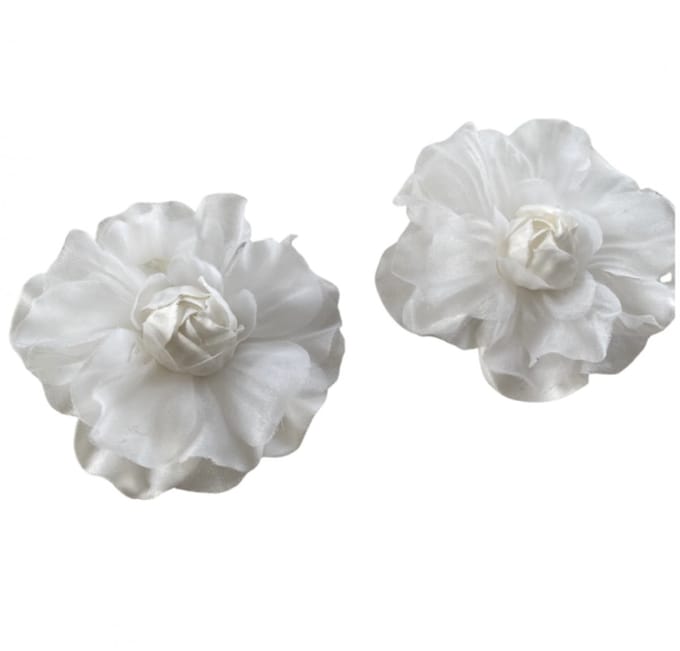 Bloem schoenclips- Trouwschoen versiering- wit - Charme Bijoux