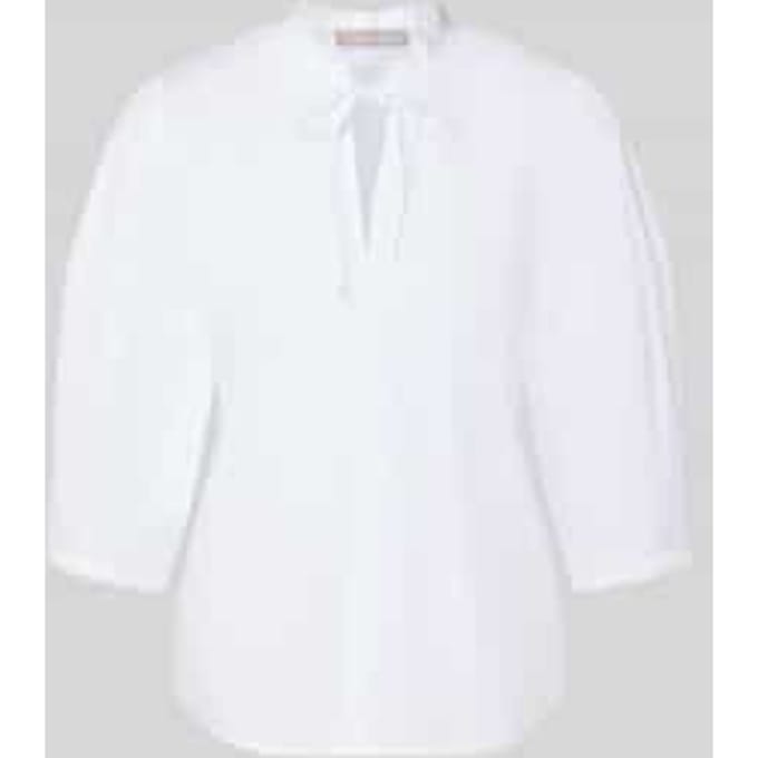 Blouse met serafino-hals en pofmouw