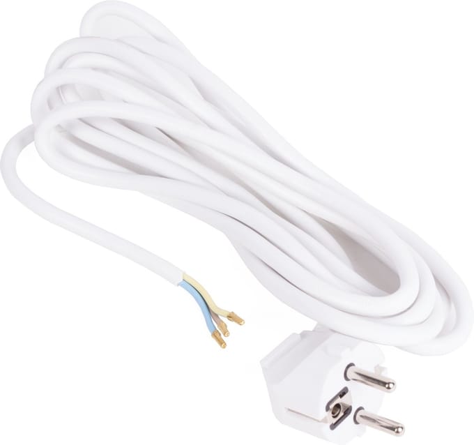 Benson Aansluitsnoer - Haakse Schuko Stekker - 3 meter - Wit - 1.0 mm²