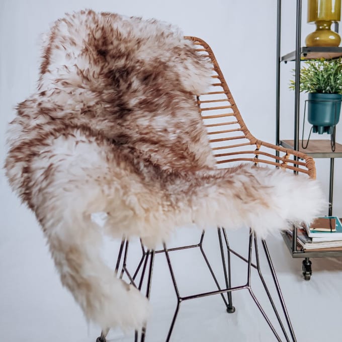 Schapenvacht Browny White M/L (100x60cm) - 100% ECHT - Eco+