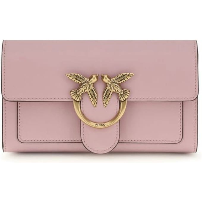 PINKO schoudertas clutch Love One Wallet C Light Pink + Antique Gold roze