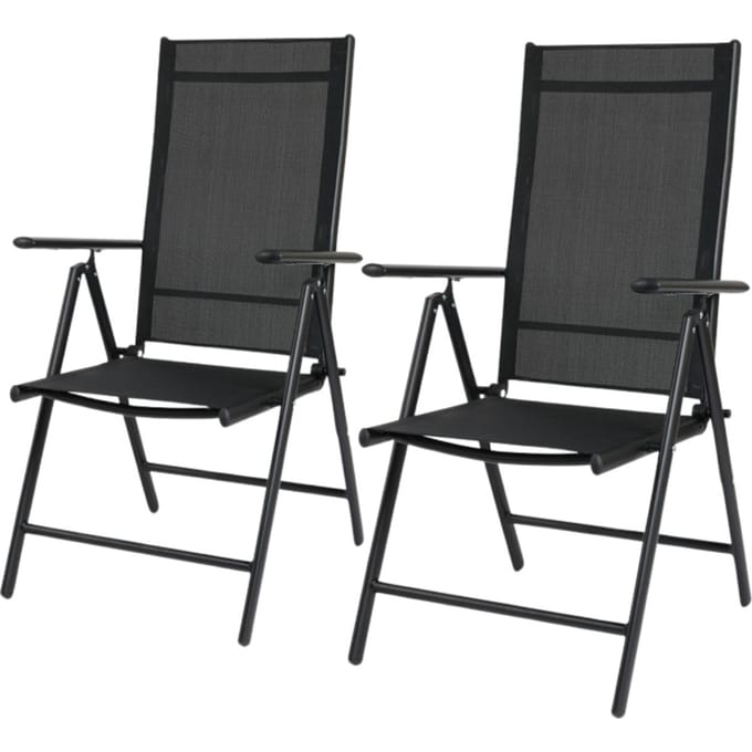 909 OUTDOOR Tuinstoelen Set van 2 - Inklapbaar - Verstelbaar - Aluminium & Textileen - 69x56x106 cm