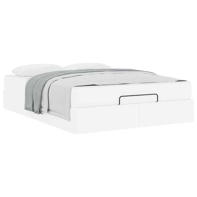 vidaXL - Bedframe - met - matras - Anders - 2 - st - Wit - PVC