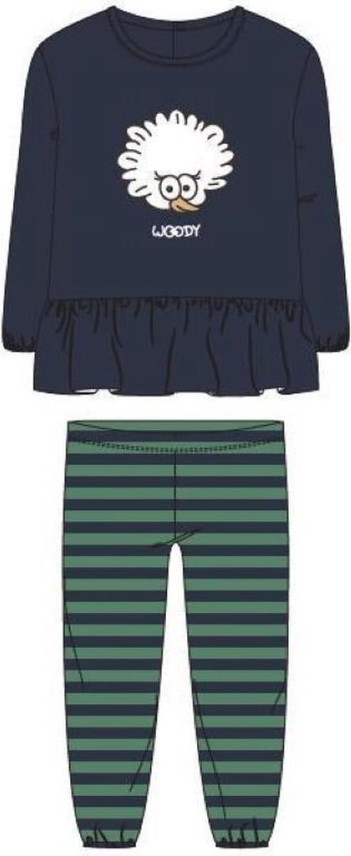 Woody Meisjes pyjama donkerblauw - maat 6 mnd
