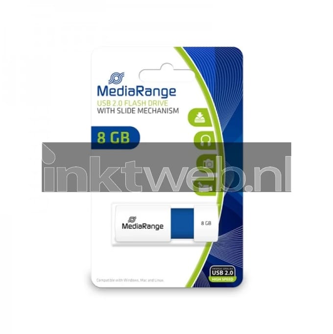 MediaRange USB flash drive 8GB color edition blauw (Origineel)